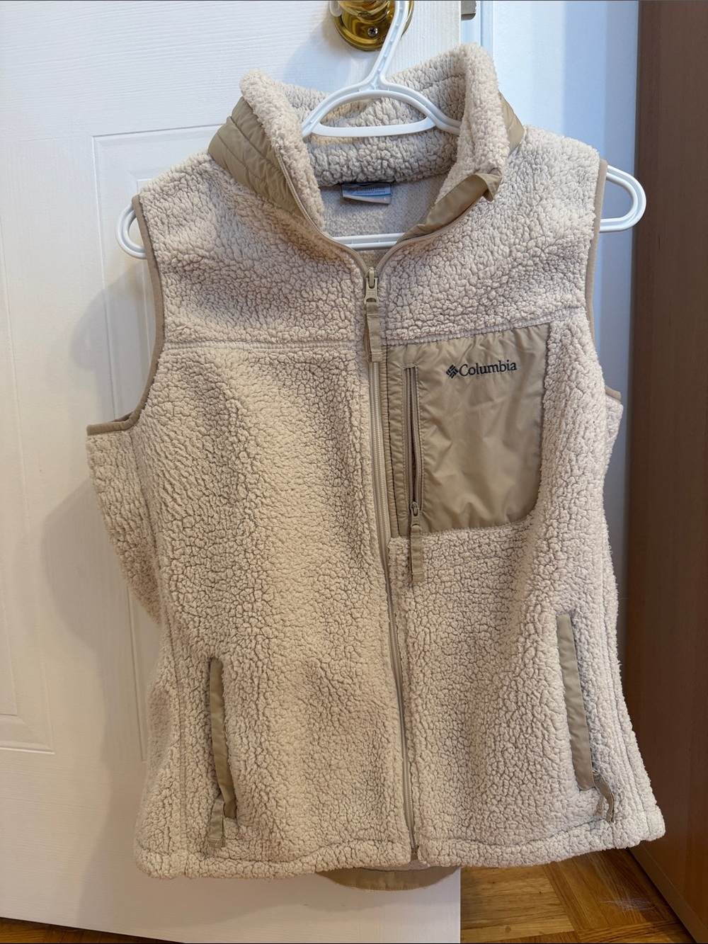 Columbia Cream Sherpa Fleece Vest